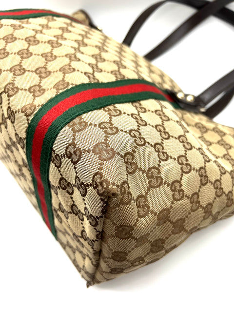 Gucci Canvas and Leather Tote Bag with Charms