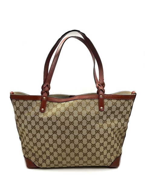 Gucci GG Canvas and Leather Tote Bag