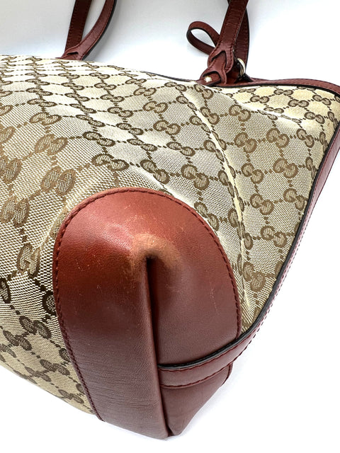 Gucci GG Canvas and Leather Tote Bag