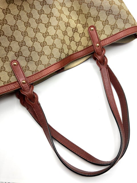 Gucci GG Canvas and Leather Tote Bag