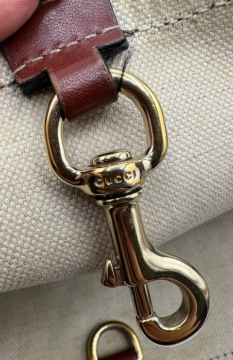 Gucci GG Canvas and Leather Tote Bag
