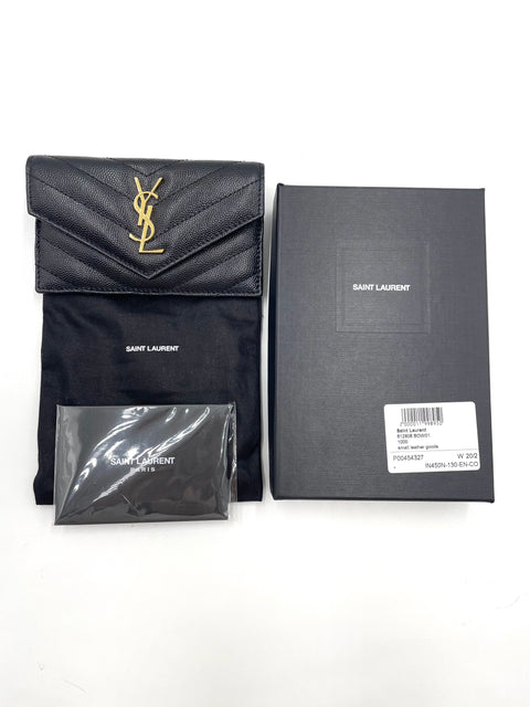 Saint Laurent Cassandre Matelasse Zipped Fragments Card Case