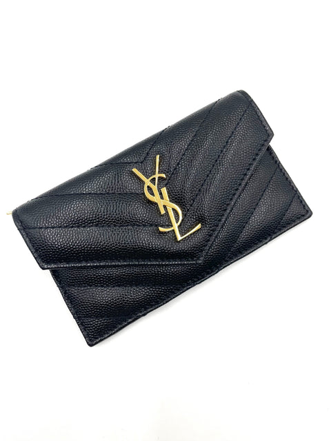 Saint Laurent Cassandre Matelasse Zipped Fragments Card Case