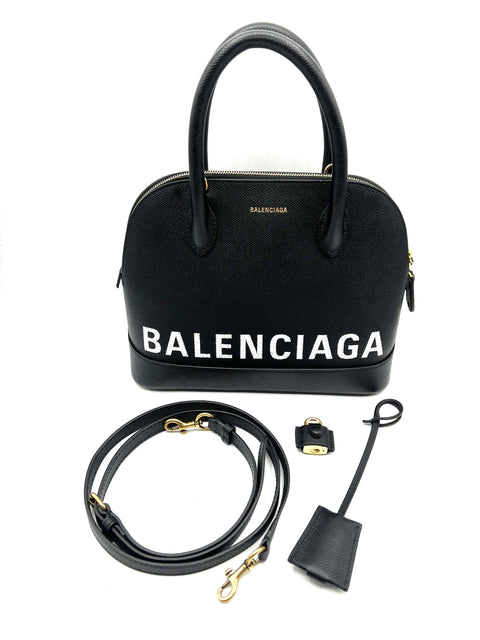 Balenciaga Ville Small Handbag in Black and White