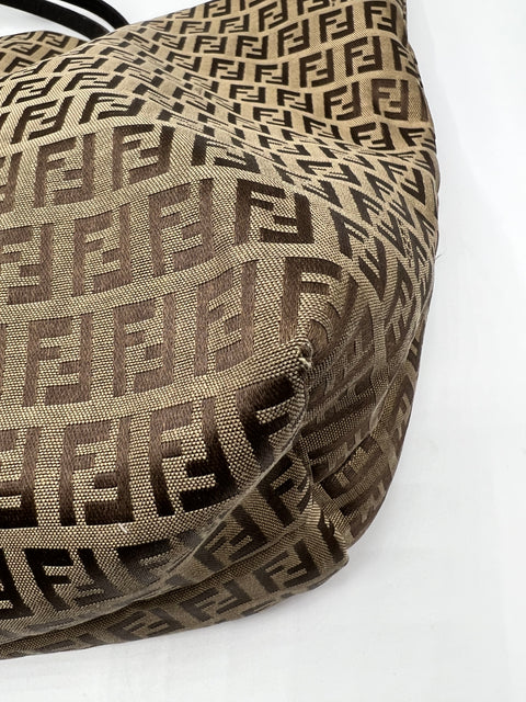 Fendi Zucchino Tote Bag with Nylon Canvas