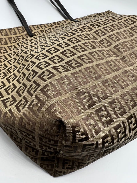Fendi Zucchino Tote Bag with Nylon Canvas