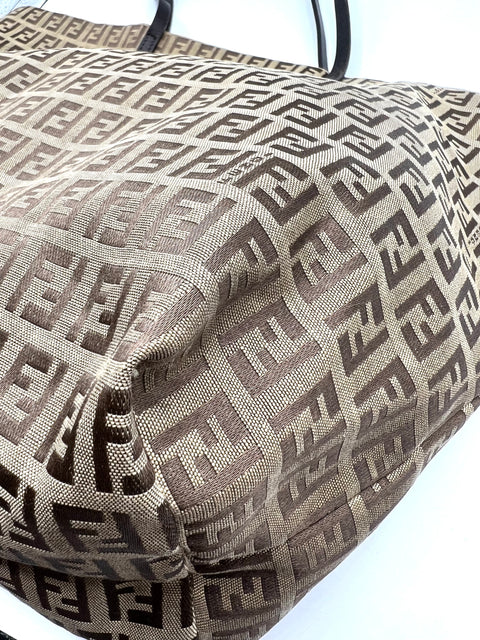 Fendi Zucchino Tote Bag with Nylon Canvas