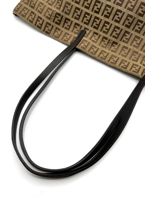 Fendi Zucchino Tote Bag with Nylon Canvas