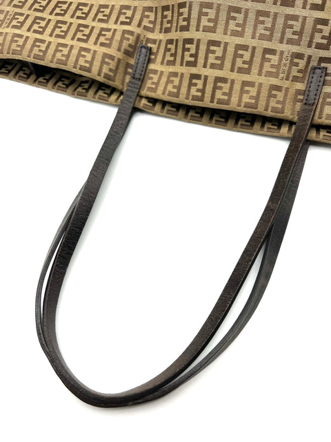 Fendi Zucchino Tote Bag with Nylon Canvas