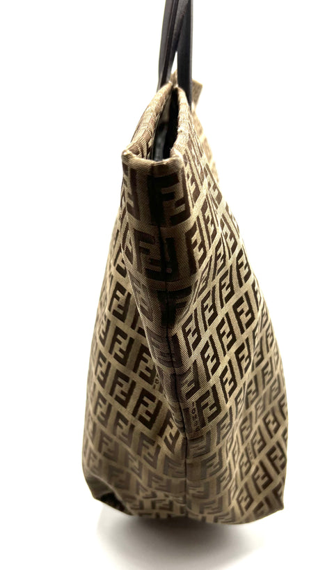 Fendi Zucchino Tote Bag with Nylon Canvas