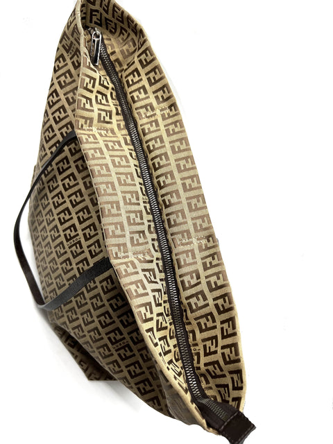Fendi Zucchino Tote Bag with Nylon Canvas