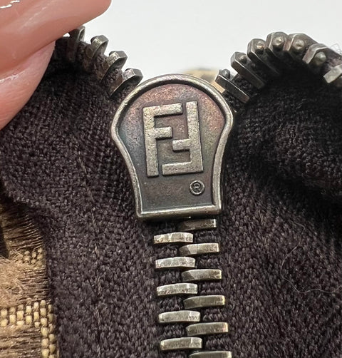 Fendi Zucchino Tote Bag with Nylon Canvas
