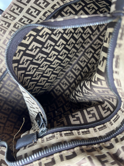 Fendi Zucchino Tote Bag with Nylon Canvas
