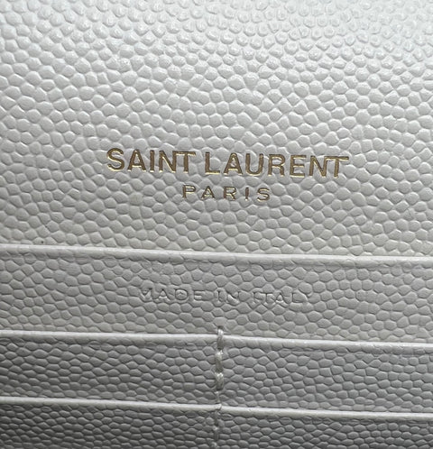 Saint Laurent Envelope Chain Wallet in Cream