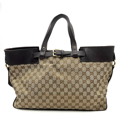 Gucci GG Canvas and Leather Handbag
