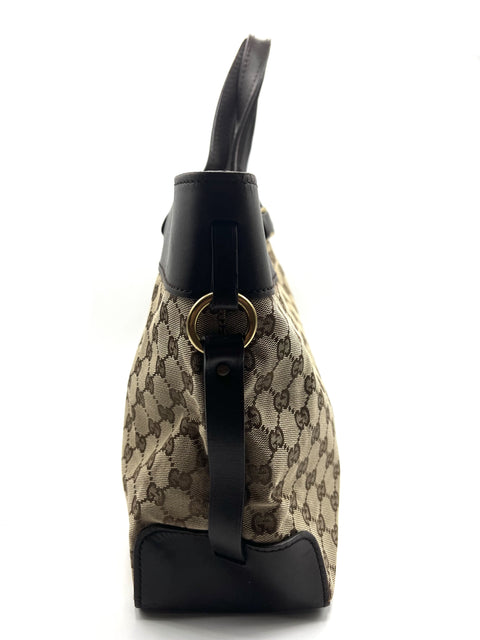 Gucci GG Canvas and Leather Handbag