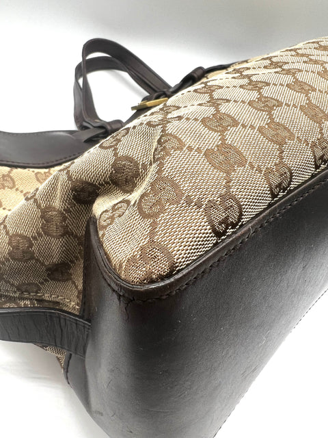 Gucci GG Canvas and Leather Handbag