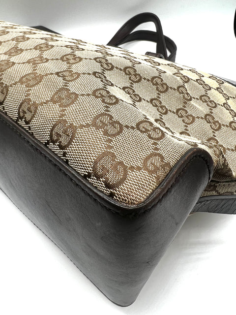 Gucci GG Canvas and Leather Handbag