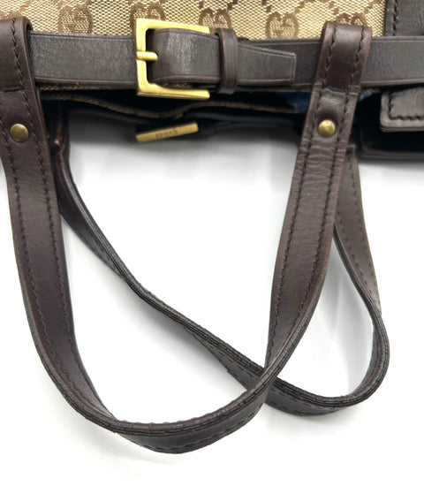 Gucci GG Canvas and Leather Handbag