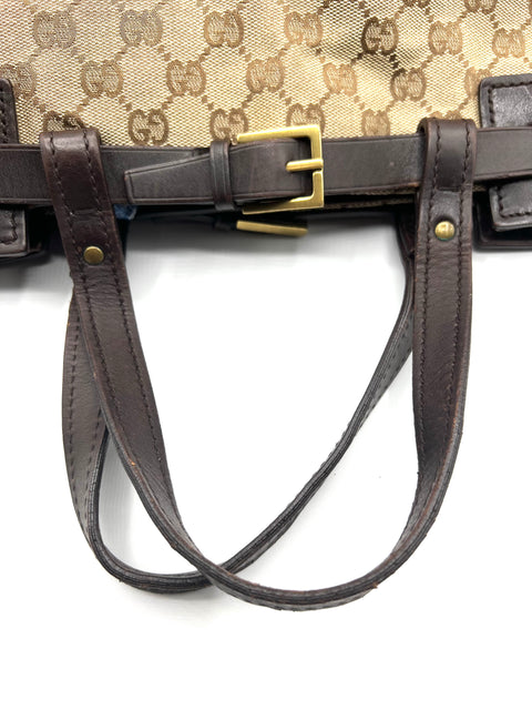 Gucci GG Canvas and Leather Handbag