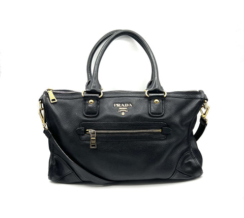 Prada Black Leather Shoulder Bag