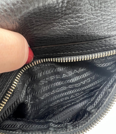 Prada Black Leather Shoulder Bag