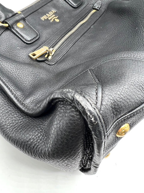 Prada Black Leather Shoulder Bag