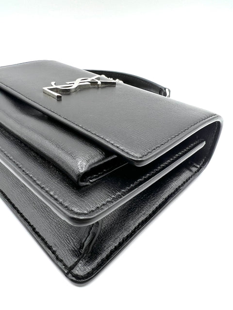 Saint Laurent Sunset Chain Wallet Black