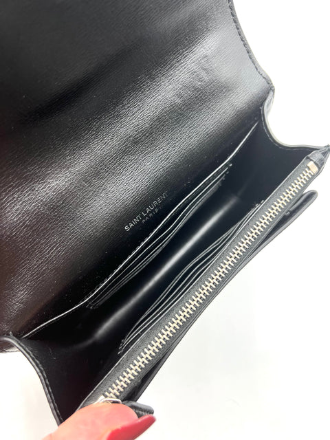 Saint Laurent Sunset Chain Wallet Black