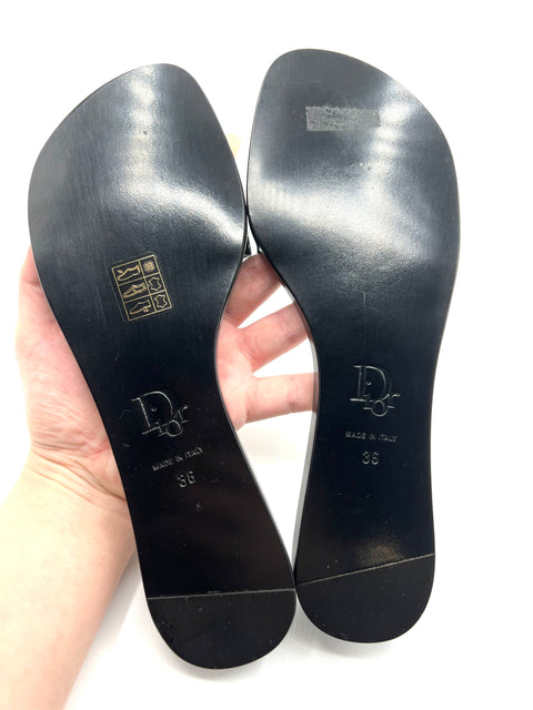 Christian Dior Black Leather Slides