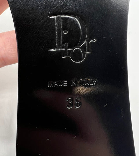 Christian Dior Black Leather Slides