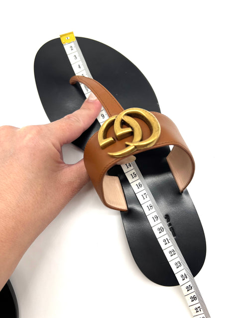 Gucci Leather Thong Sandal With Double G