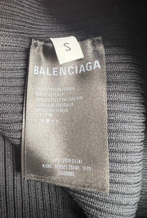 Balenciaga Allover Logo Printed Rib Knit Top
