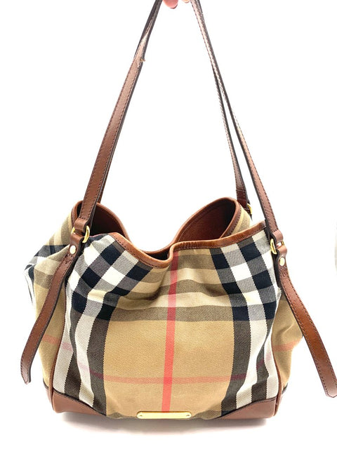 Burberry House Check Fabric & Leather Bag