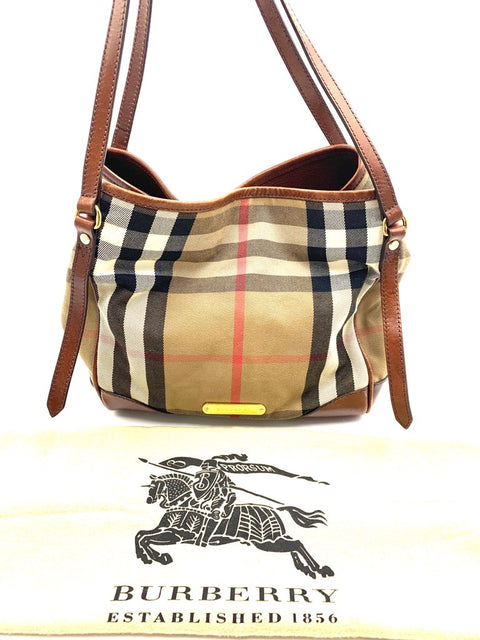 Burberry House Check Fabric & Leather Bag