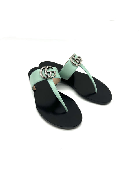 Gucci Leather Thong Sandal With Double G