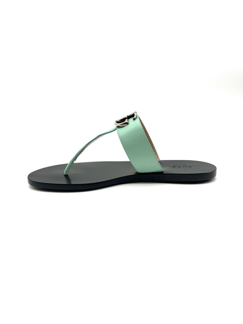Gucci Leather Thong Sandal With Double G