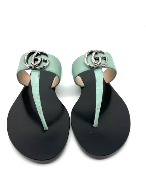 Gucci Leather Thong Sandal With Double G