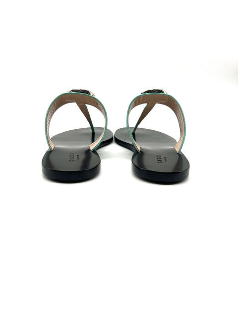 Gucci Leather Thong Sandal With Double G