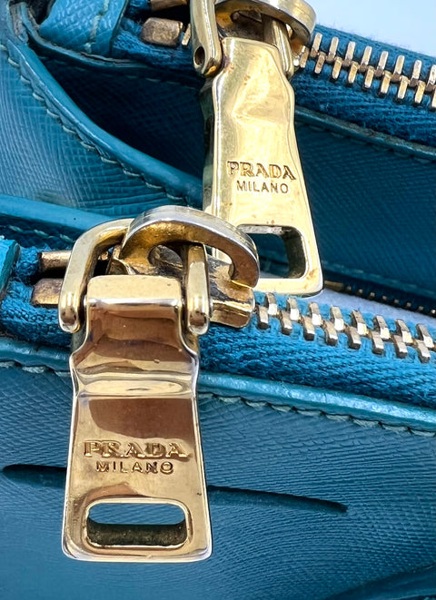 Prada Saffiano Leather Small Double Zip Tote