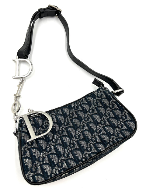 Christian Dior Trotter Canvas and Leather Shoulder Bag