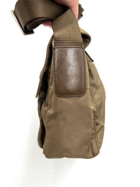 Prada Nylon and Leather Buckle Crossbody Bag