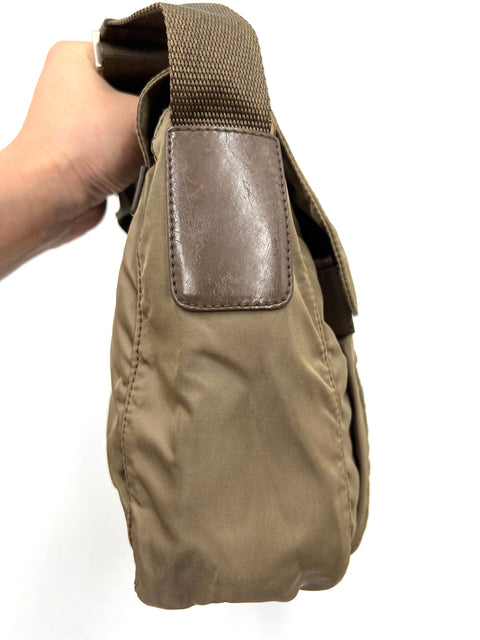 Prada Nylon and Leather Buckle Crossbody Bag