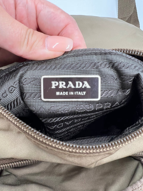 Prada Nylon and Leather Buckle Crossbody Bag
