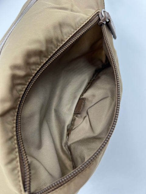 Prada Nylon and Leather Buckle Crossbody Bag