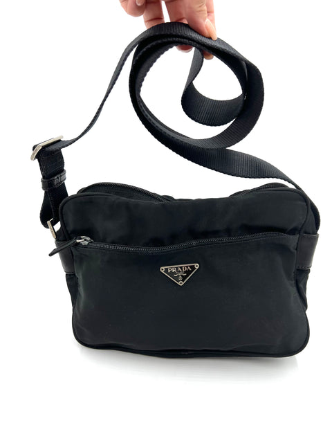 Prada Black Nylon Messenger Crossbody Bag