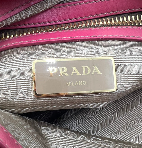 Prada Logo Jacquard Fabric and Leather Crossbody Bag