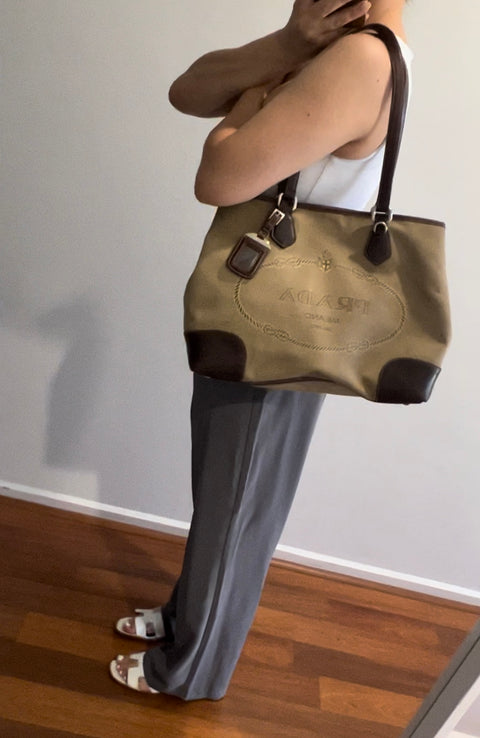Prada Jacquard Tote Bag