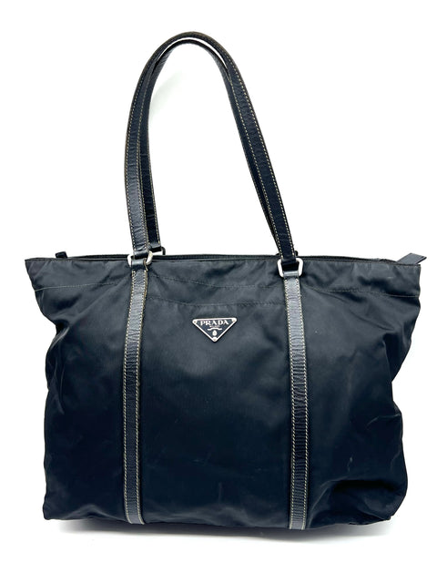 Prada Nylon and Leather Tote Bag