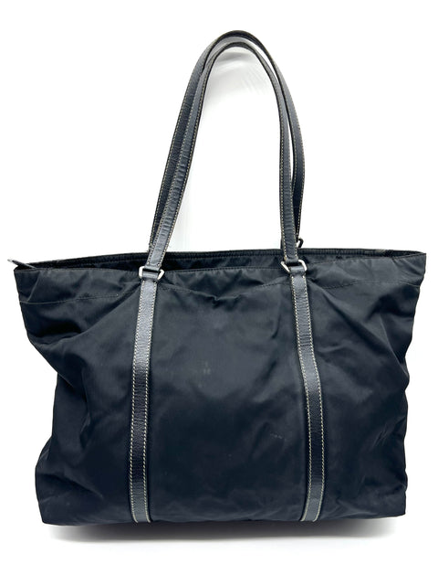 Prada Nylon and Leather Tote Bag